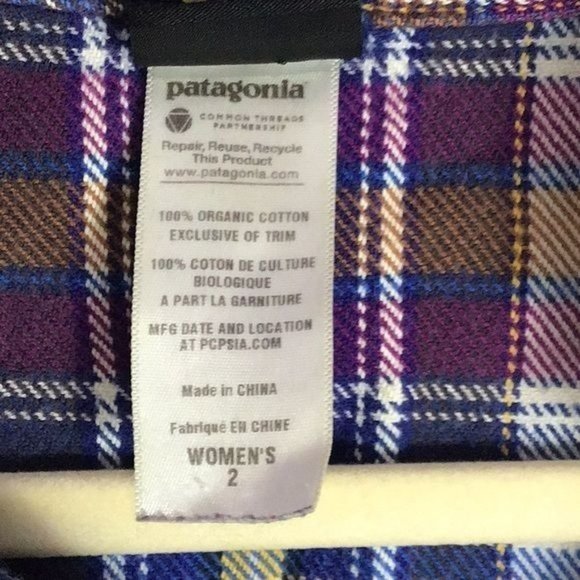 Patagonia Womans 2 X Small J Ford Organic Cotton Flannel Long Sleeve Button Down - Picture 2 of 5